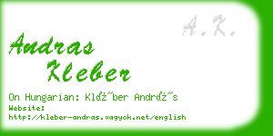 andras kleber business card